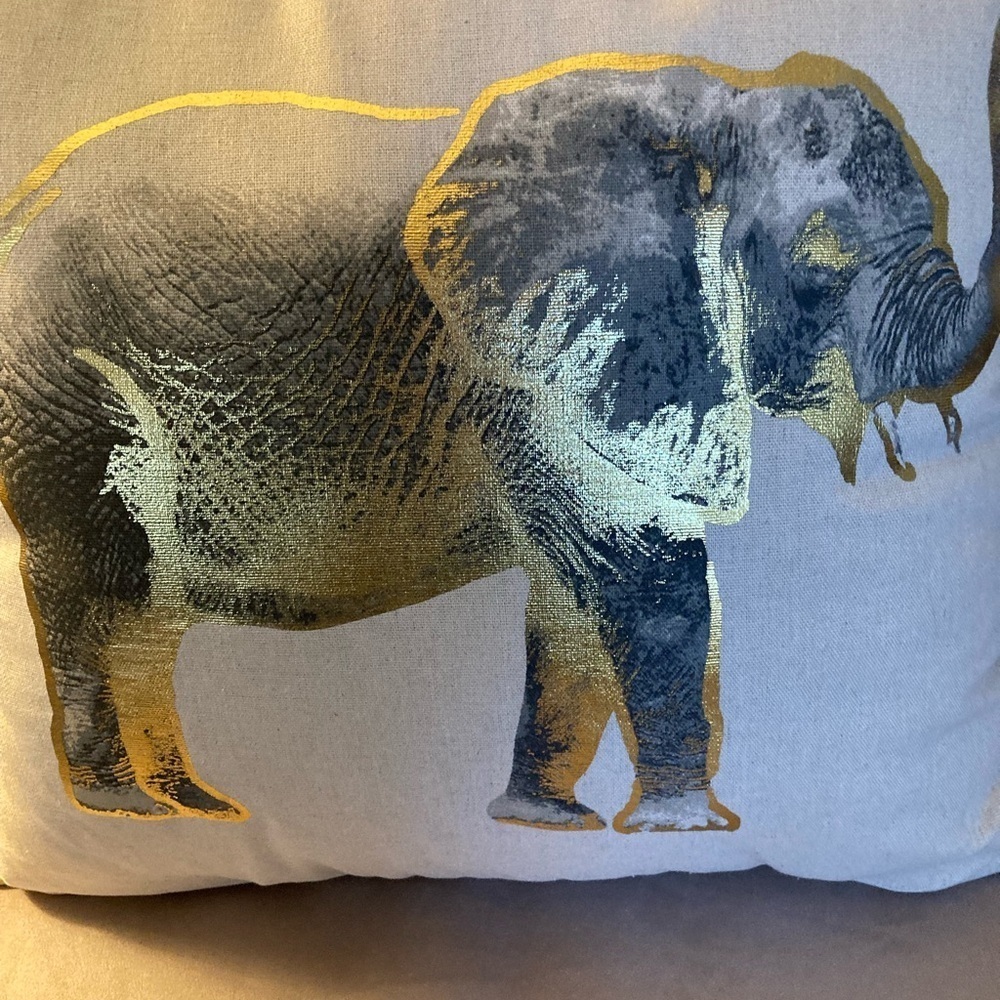 Elephant Print Decorative Pillow - Picture 4 of 4